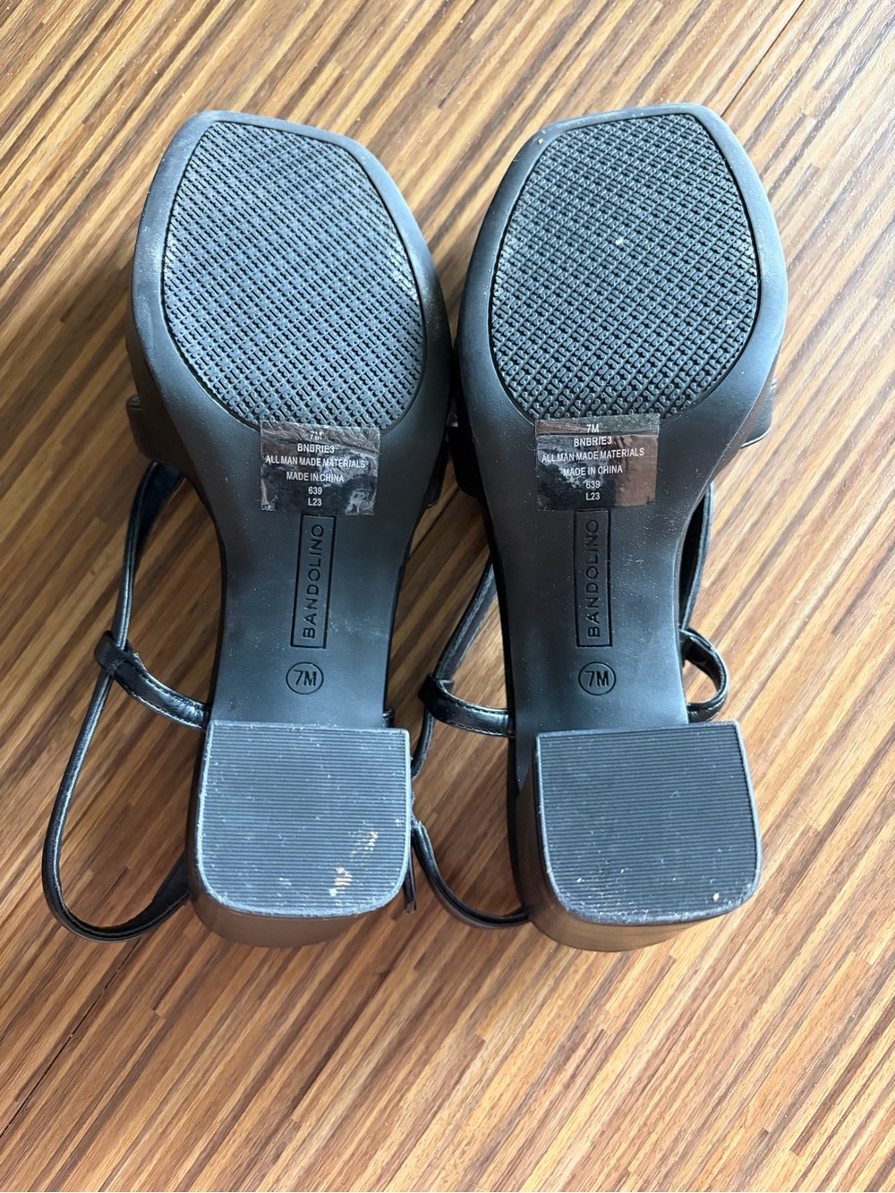 Bandolino Black Strappy Block-Heel Sandals - Picture 5 of 5